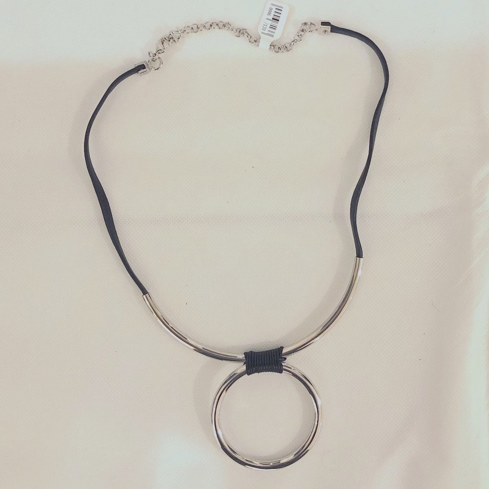 Silver and leather necklace!